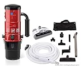 ProLux Central Vacuum Unit System with Electric Hose Power Nozzle Kit Color: Red