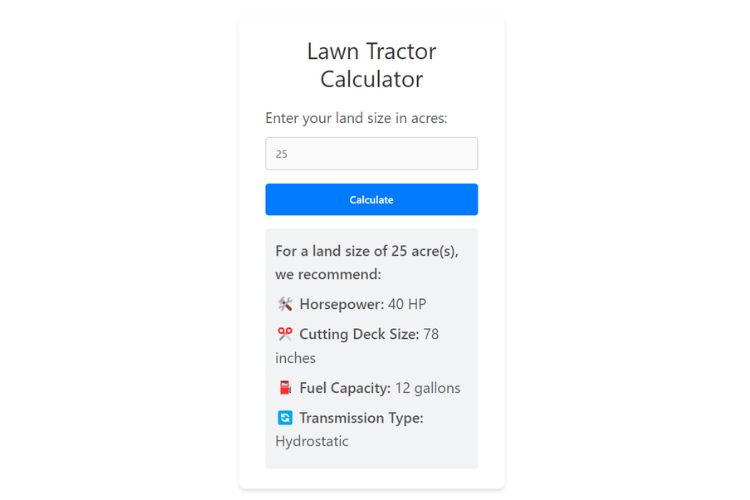 Tractor Calculator