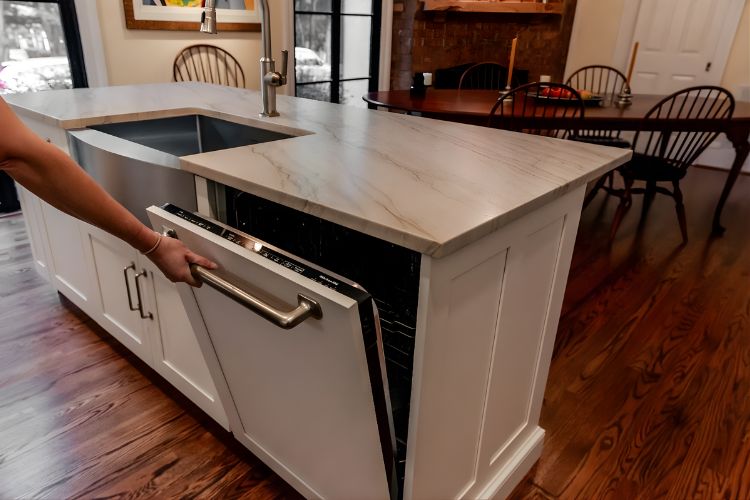 kitchen island ideas with sink and dishwasher