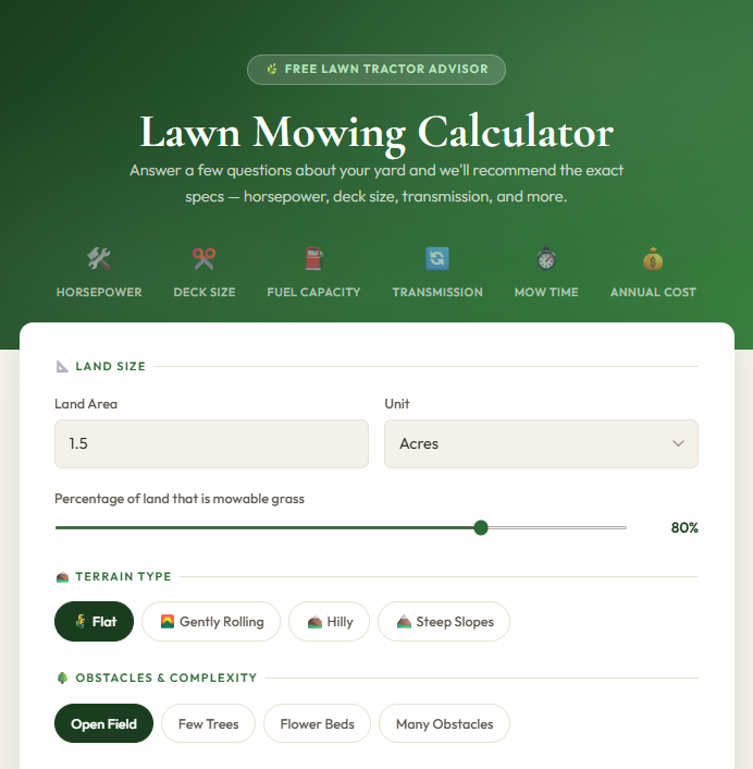 lawn mowing calculator
